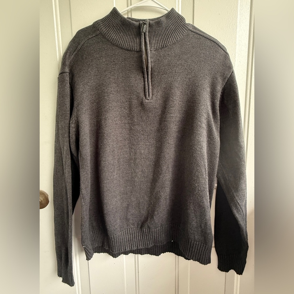 Oscar de la Renta Men’s Gray Quarter Zip‎ Sweater | XXL | Cotton Blend